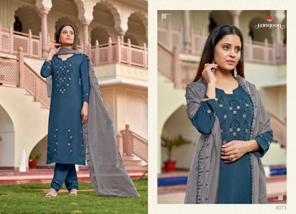 Rangoon Daisy Viscose Embroidery Designer Readymade suit